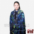 wholesale cashmere shawl with fox fur trim